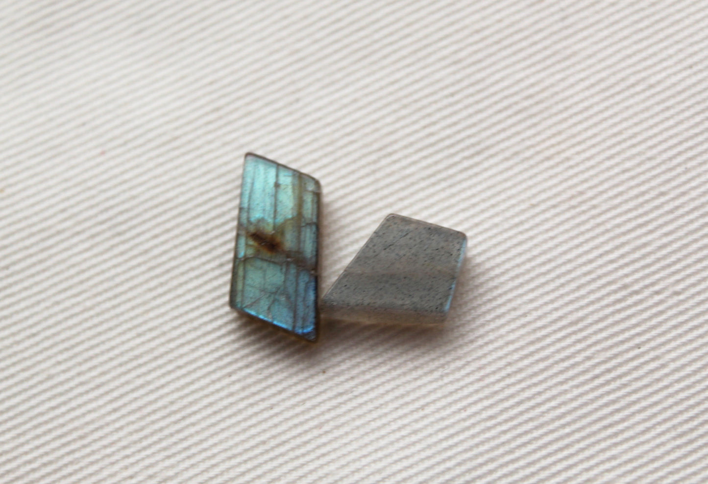 TWO Small Labradorite Cabochon gemstones