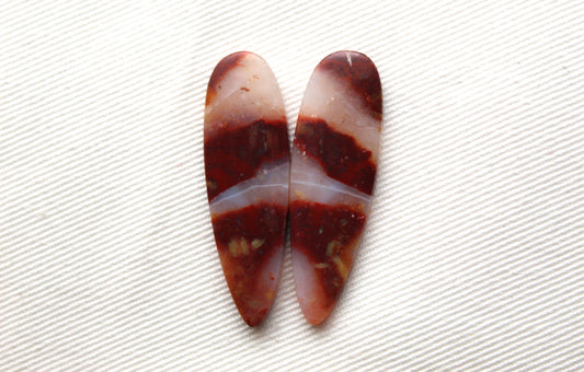 Agates Cabochons Gemstone red white teadrop