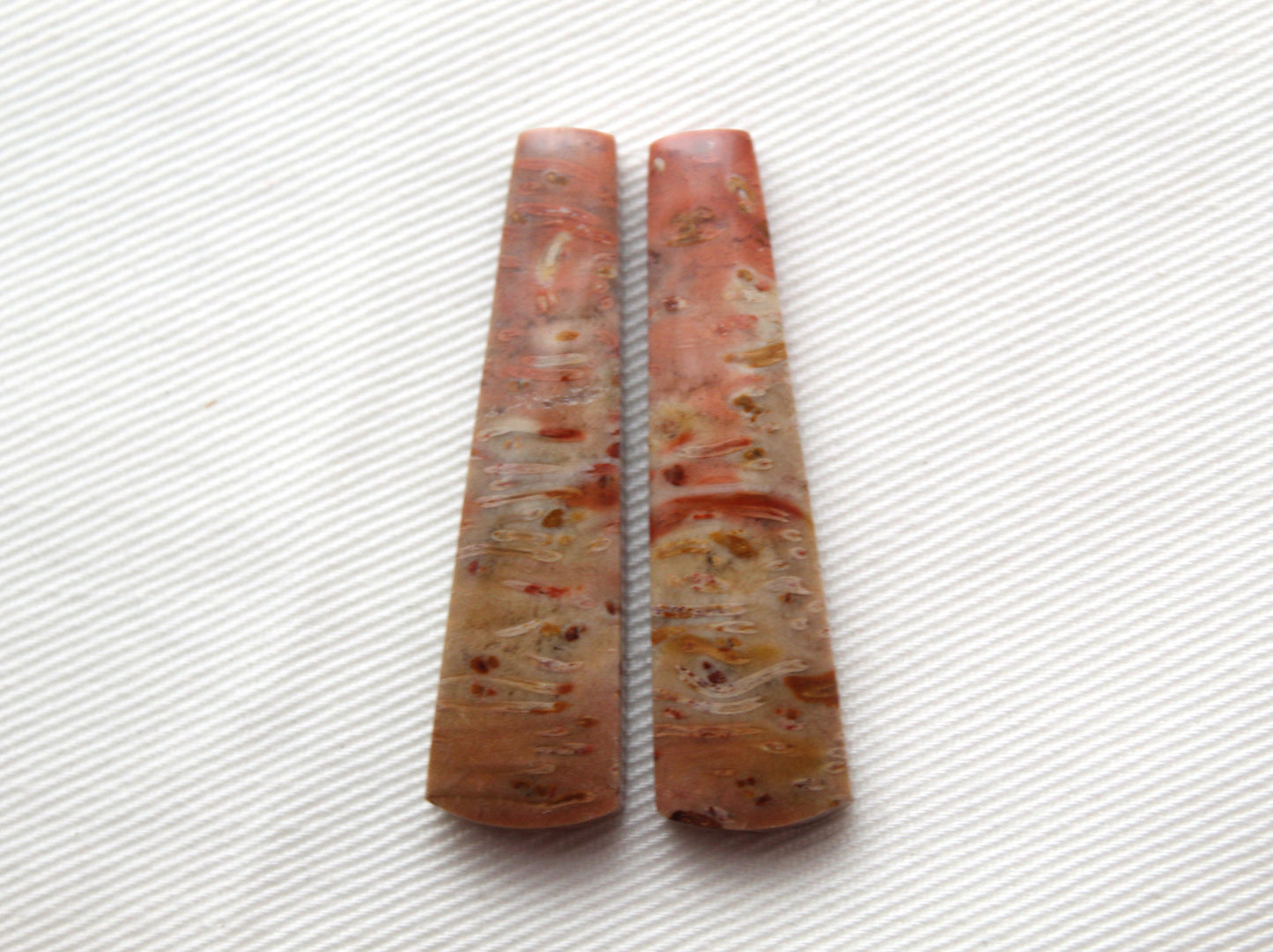 Red Palm Root Cabochon Pair natural gemstones