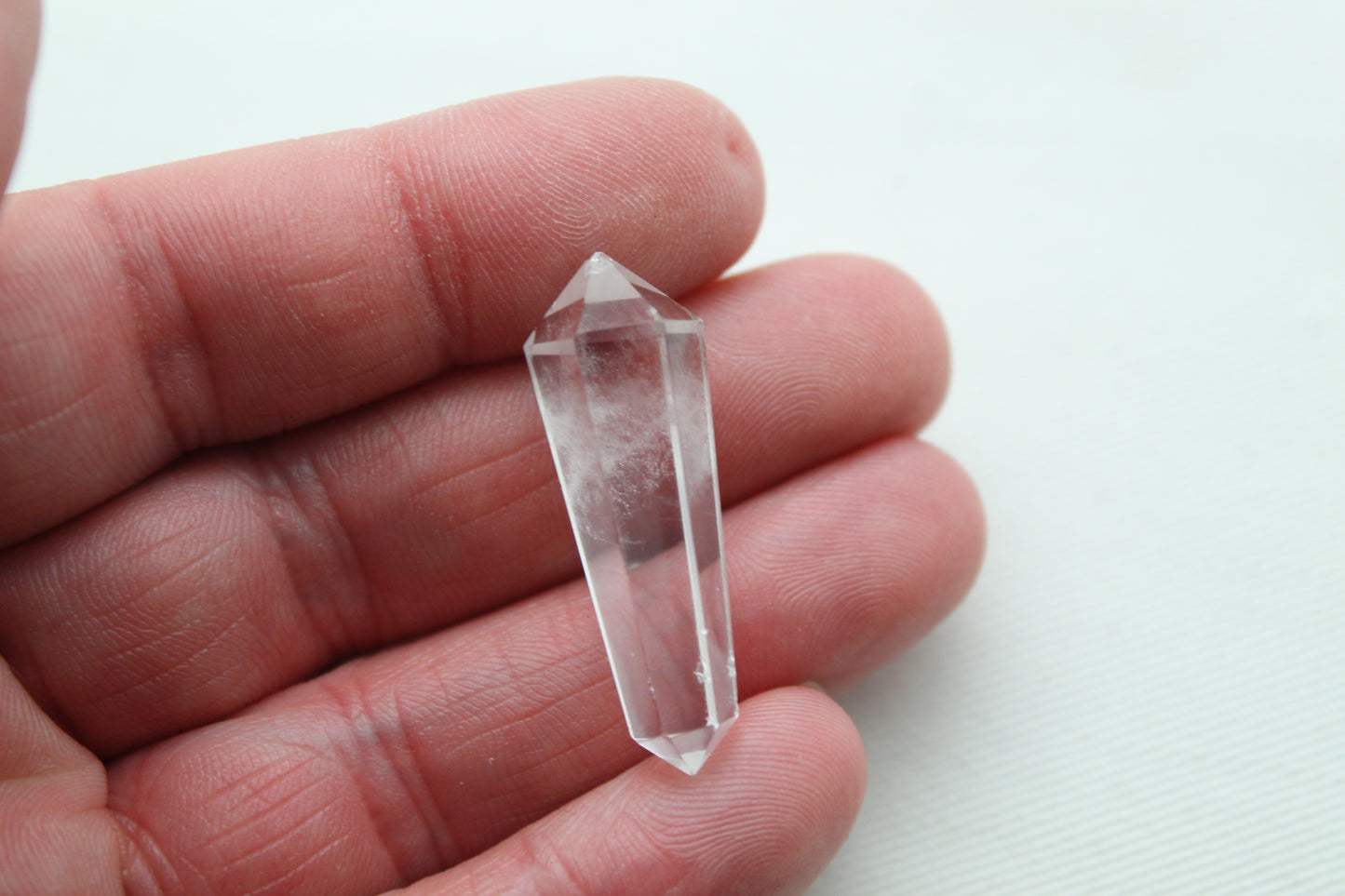 Crystal Quartz double point Tower gemstone pendant size UNDRILLED