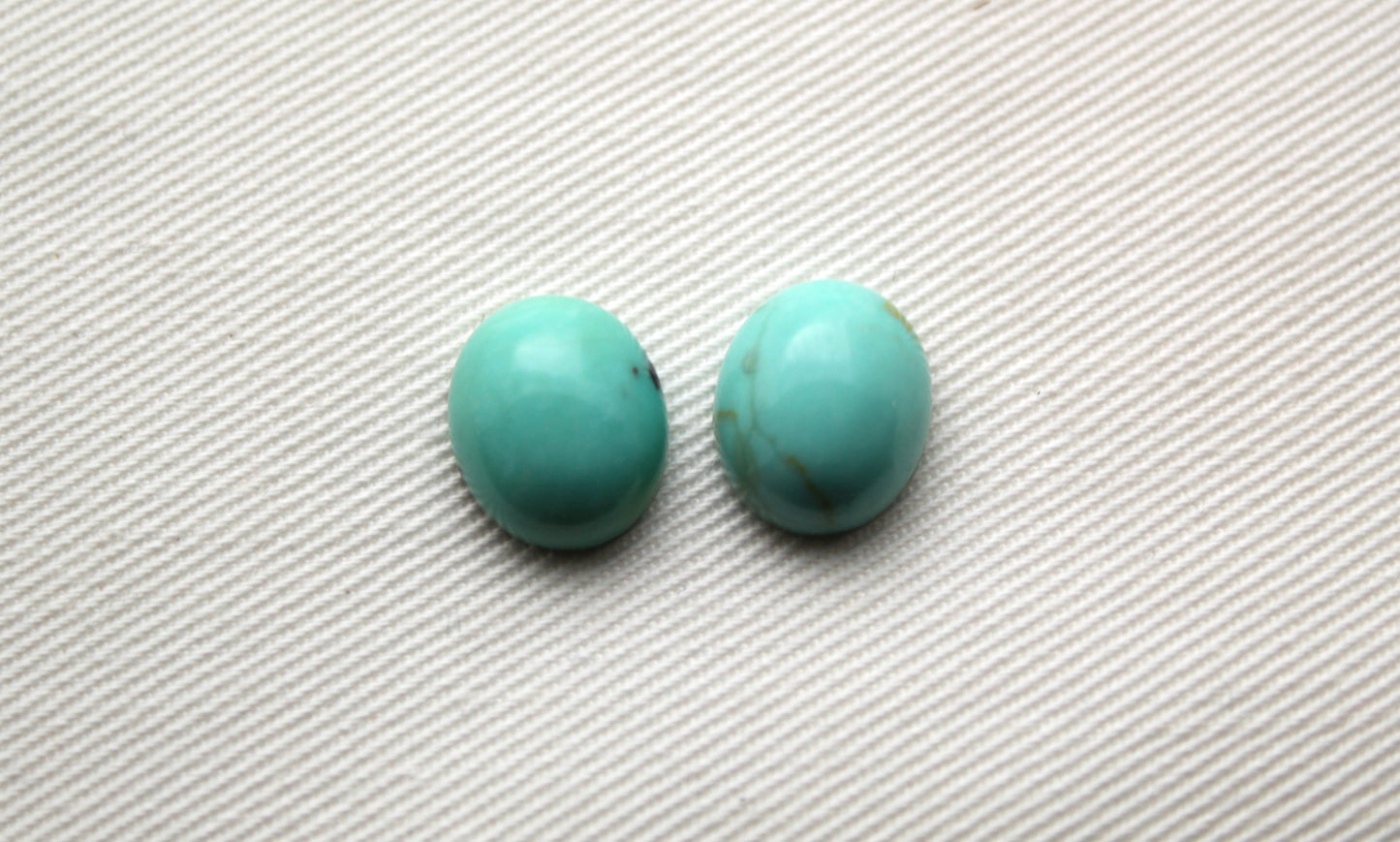 TWO Oval Turquoise cabochons Gemstones 10x12MM