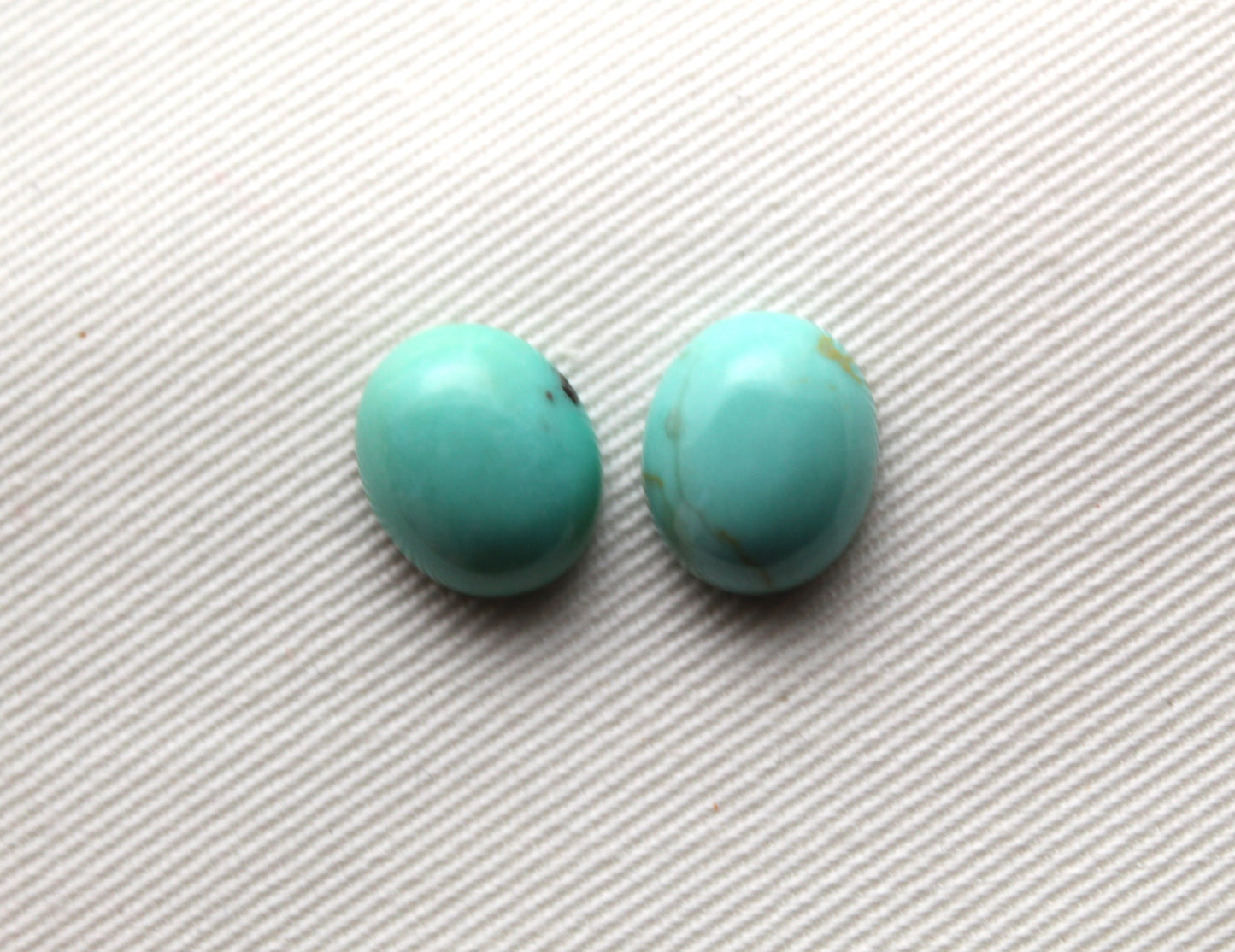 TWO Oval Turquoise cabochons Gemstones 10x12MM