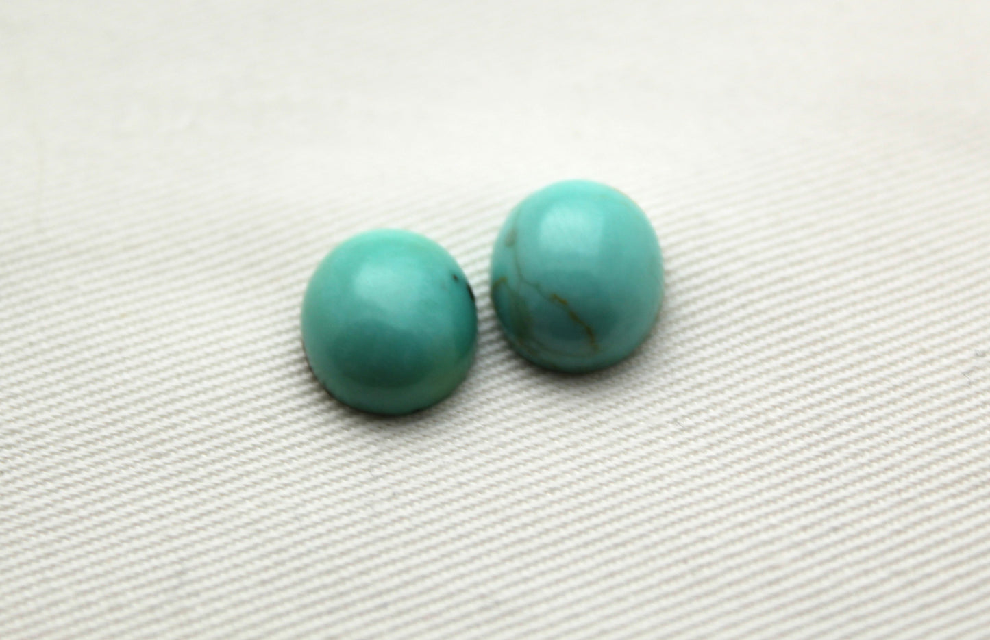 TWO Oval Turquoise cabochons Gemstones 10x12MM