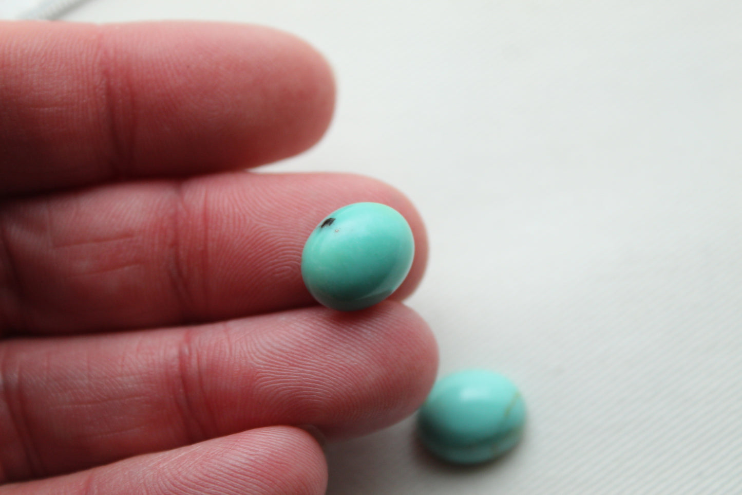 TWO Oval Turquoise cabochons Gemstones 10x12MM