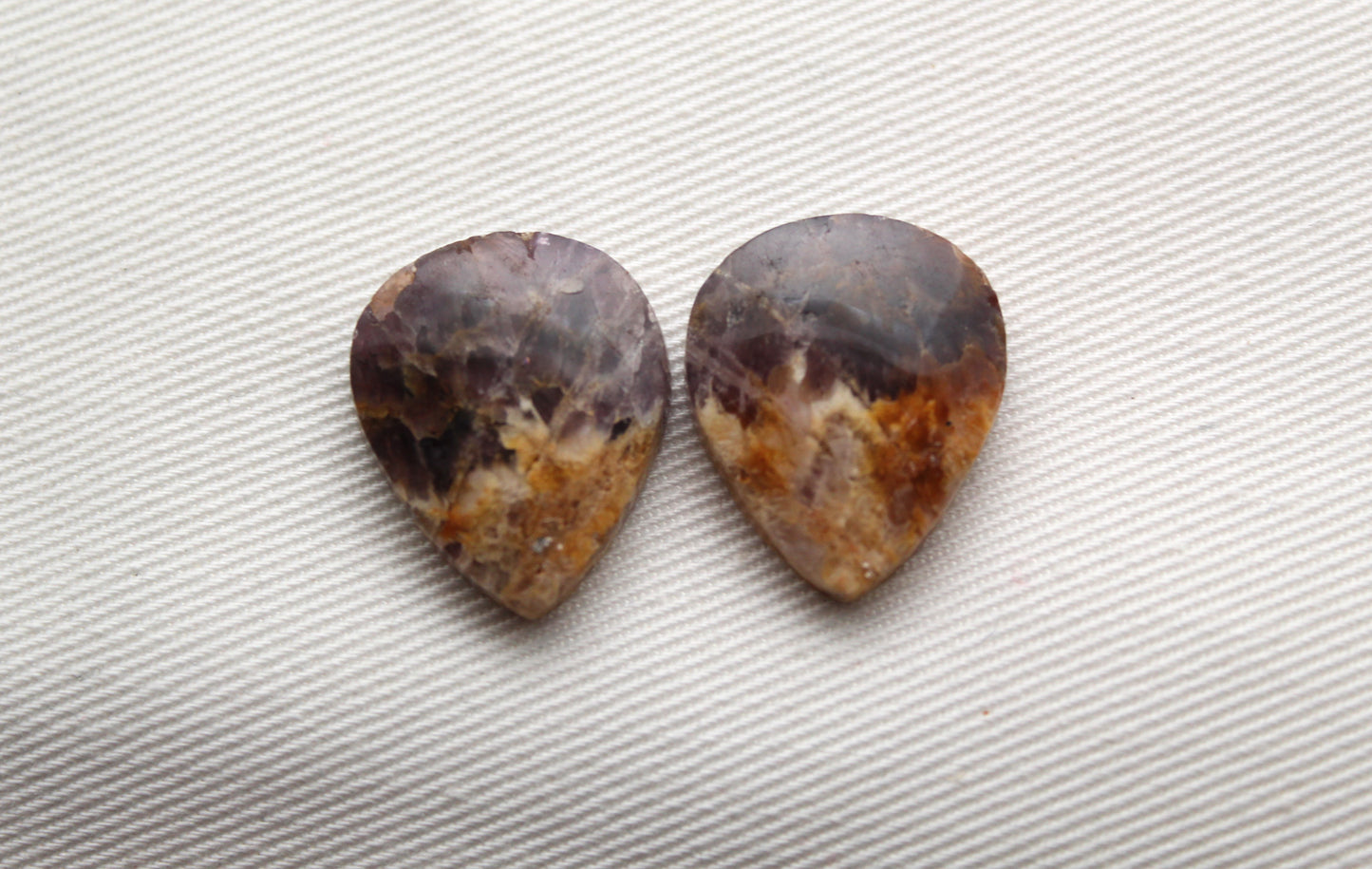 Amethyst Cabochon Pair Gemstone teardrop