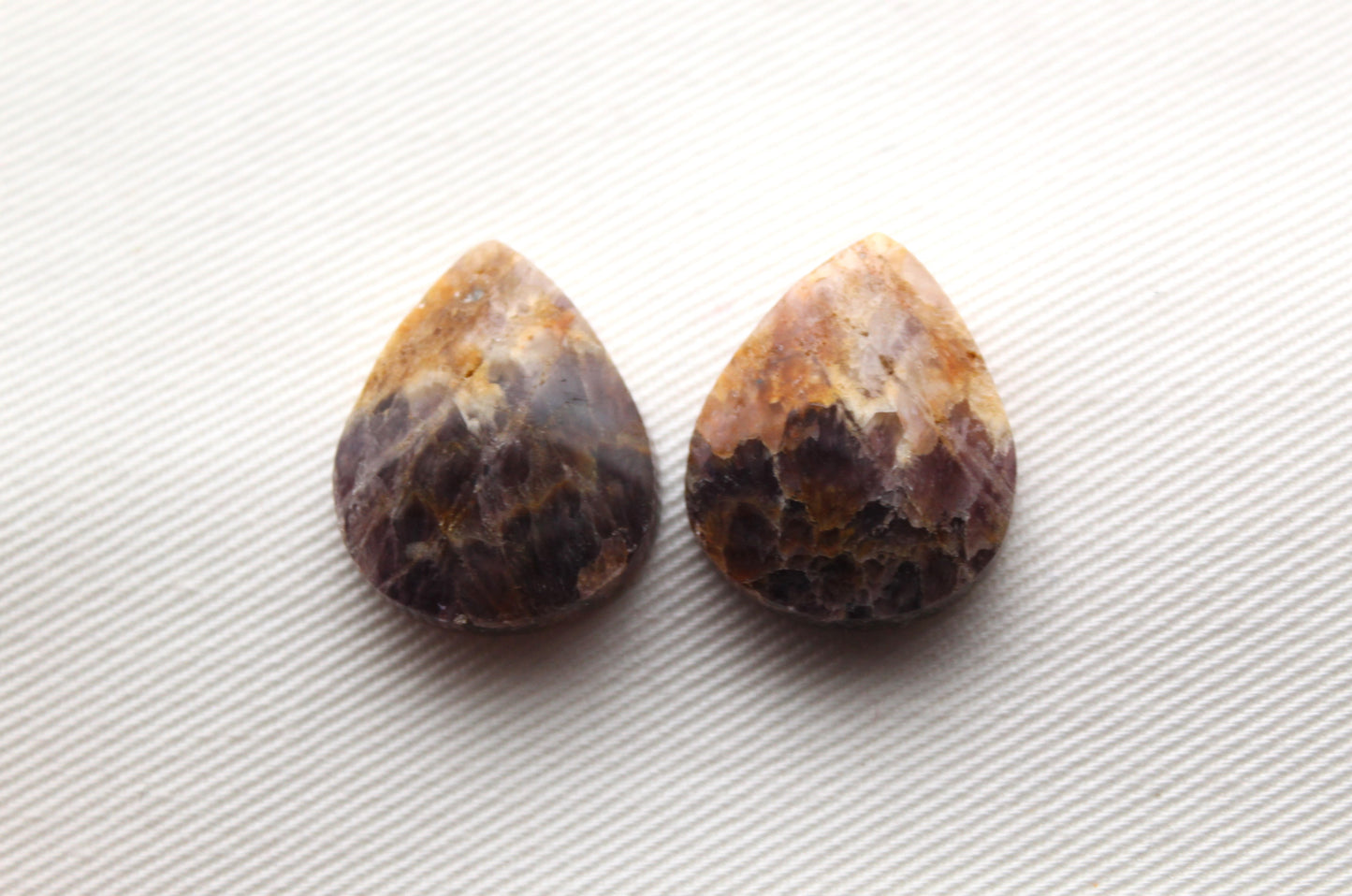 Amethyst Cabochon Pair Gemstone teardrop