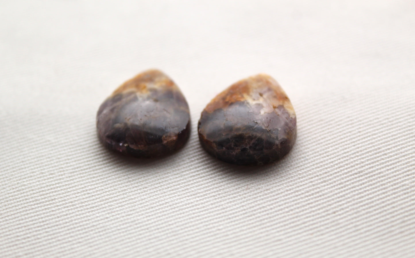 Amethyst Cabochon Pair Gemstone teardrop