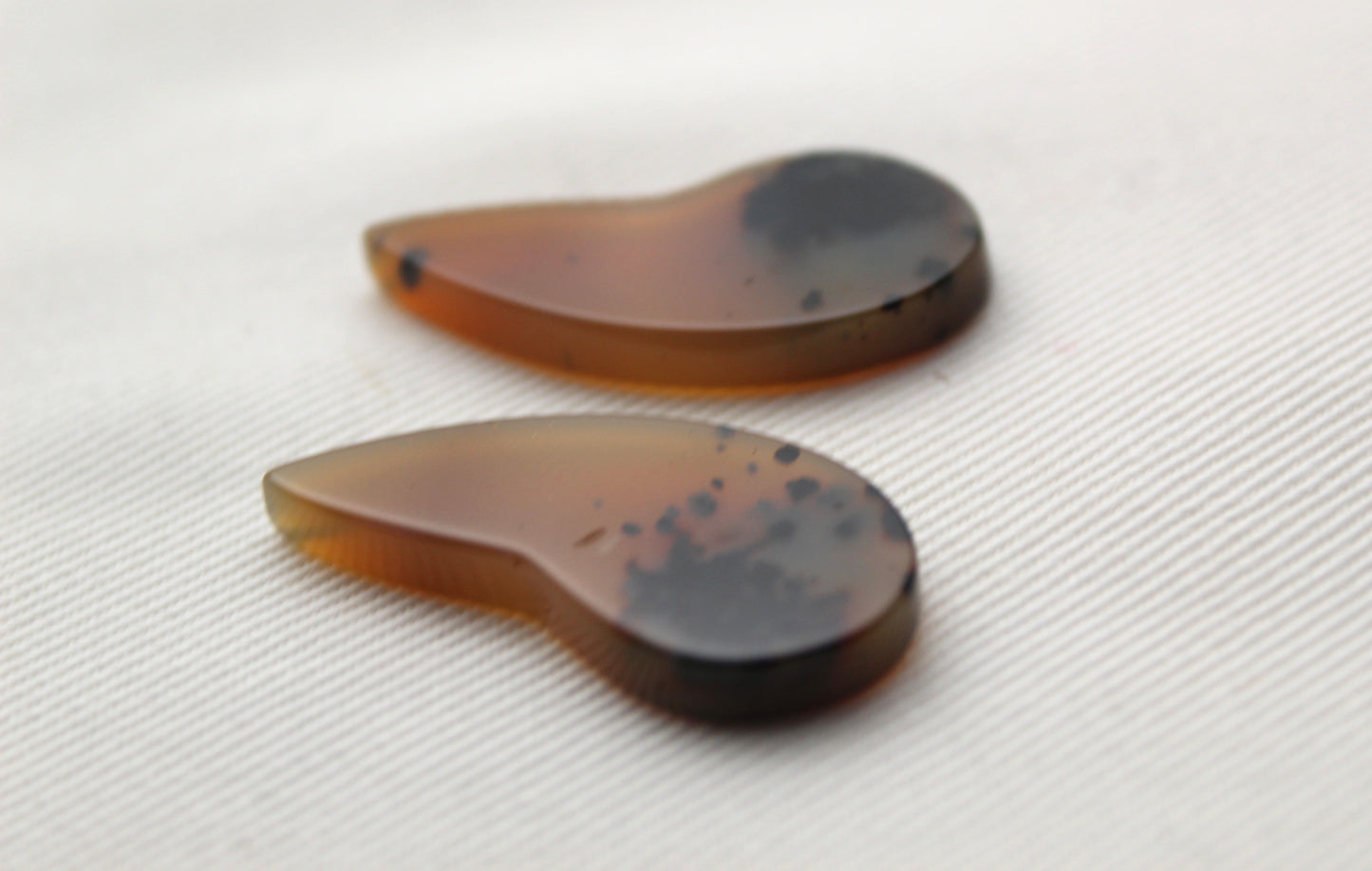 Brazilian Agate Cabochon Pair Transludent Gemstone