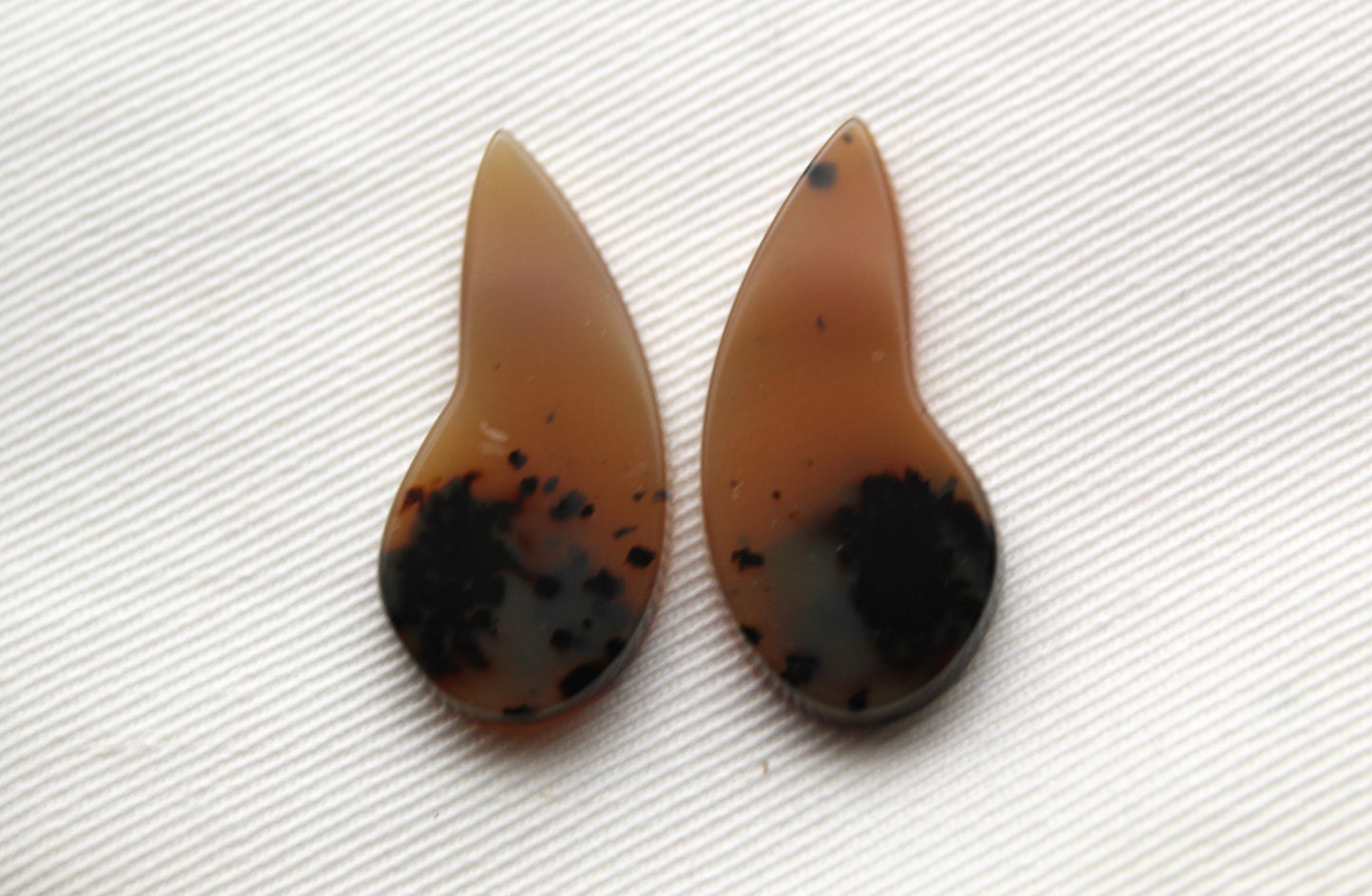 Brazilian Agate Cabochon Pair Transludent Gemstone