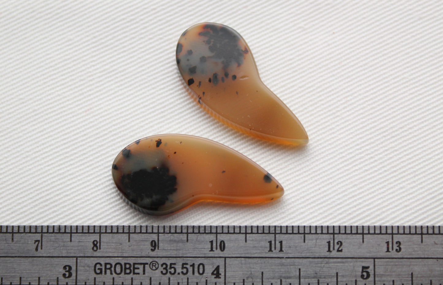 Brazilian Agate Cabochon Pair Transludent Gemstone