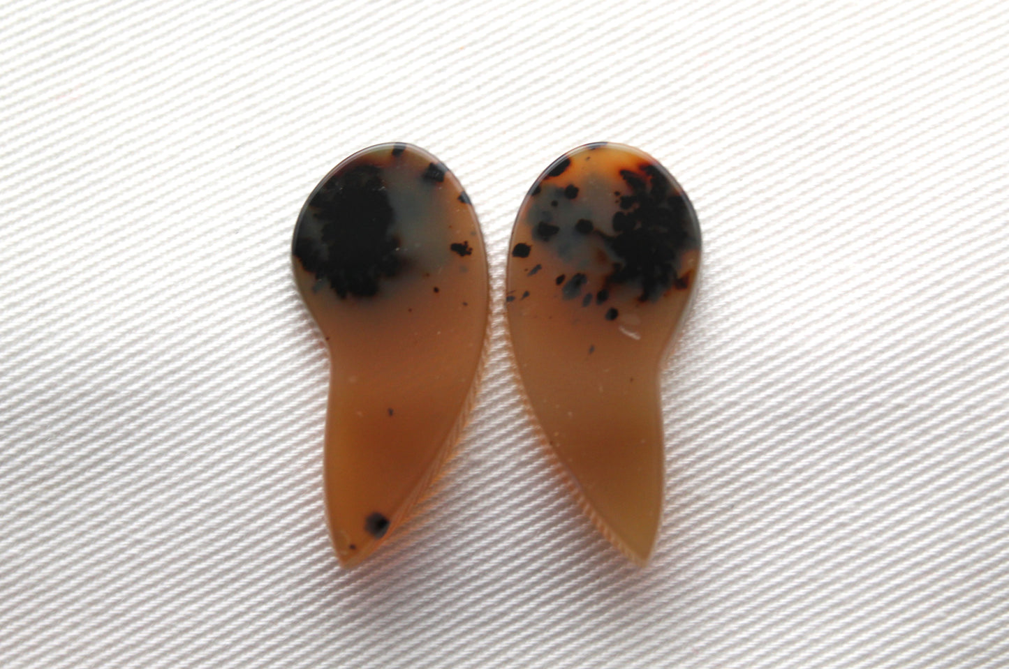 Brazilian Agate Cabochon Pair Transludent Gemstone