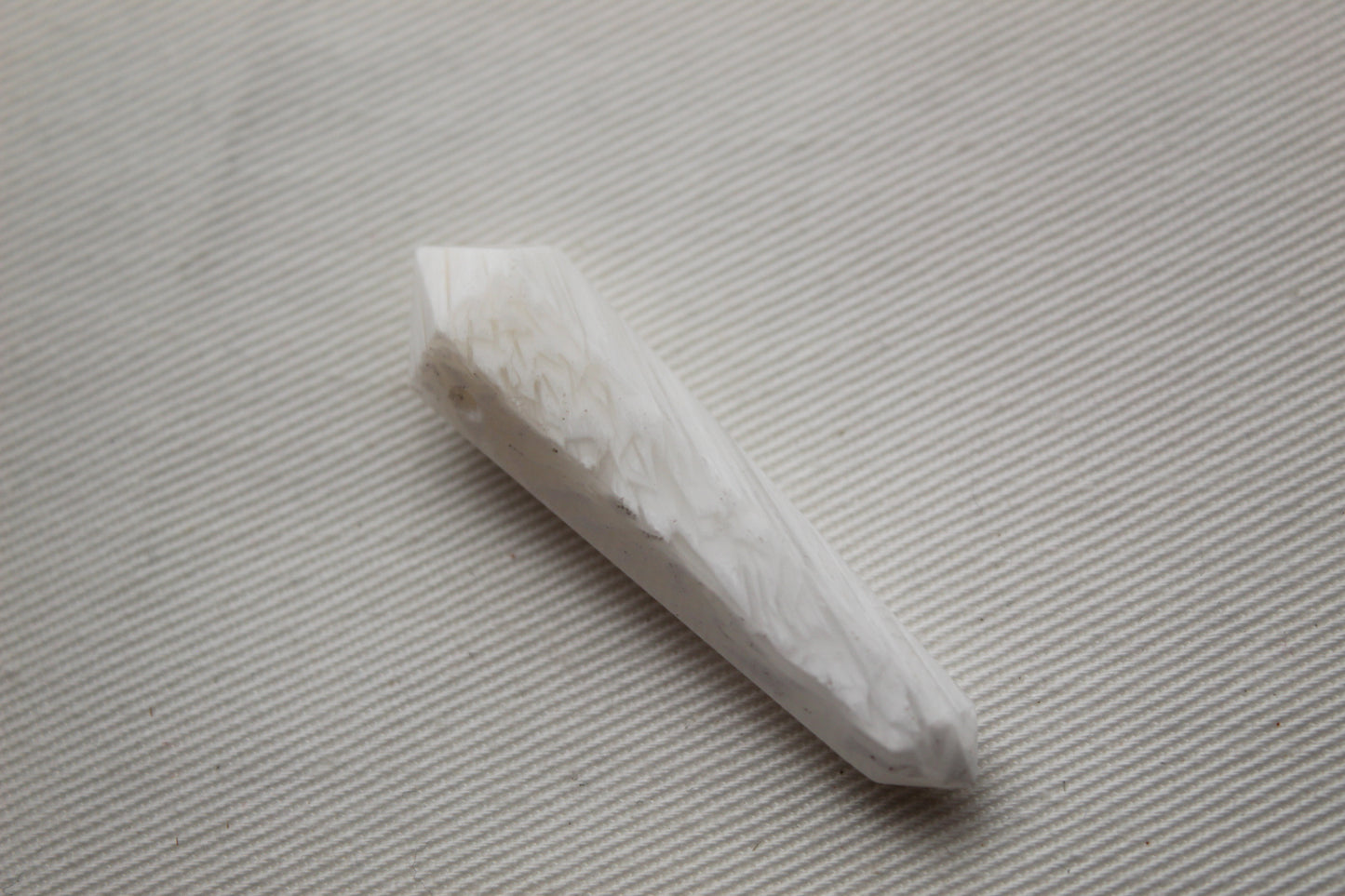 White scolecite double point Tower gemstone pendant size DRILLED