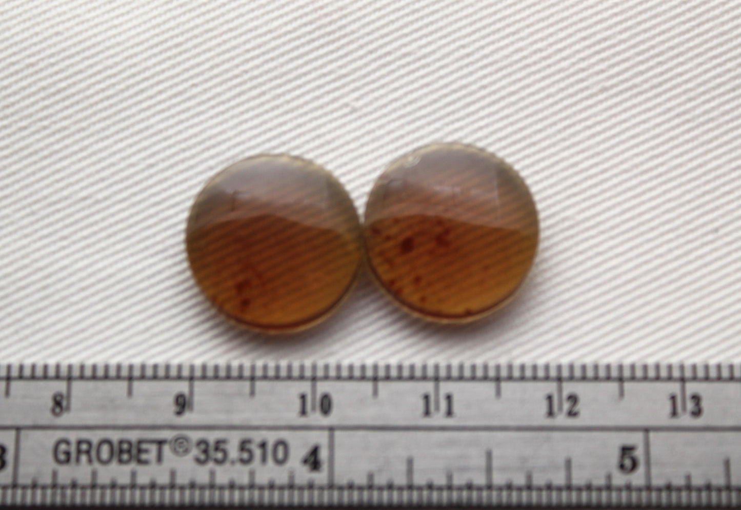 Indonesian Amber Cabochon Pair round 14MM