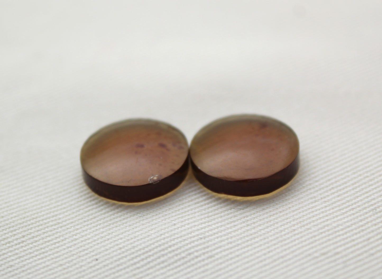 Indonesian Amber Cabochon Pair round 14MM