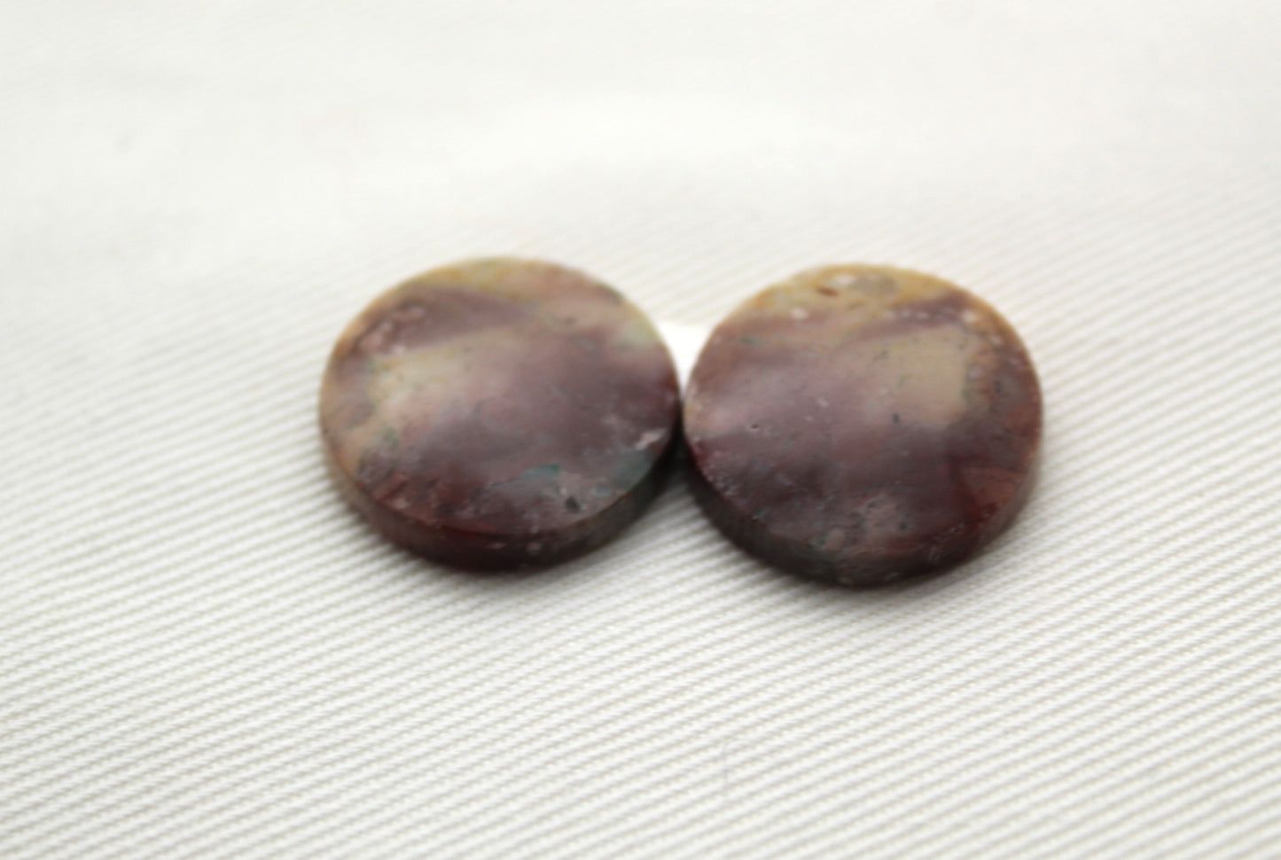 Pink Agate Pair Cabochons Gemstone round 18MM