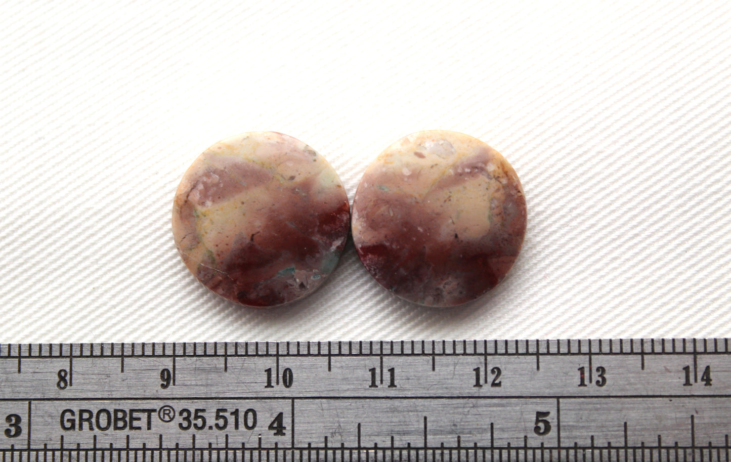 Pink Agate Pair Cabochons Gemstone round 18MM