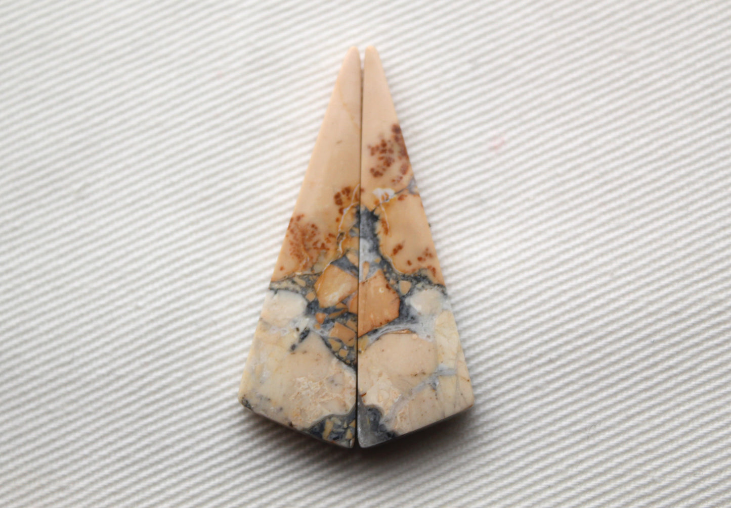 Maligano Jasper cabochons pair Gemstone triangle