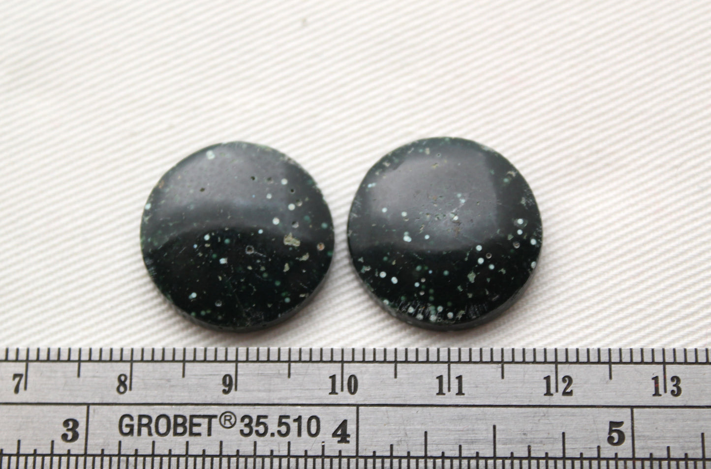 Orbicular Jasper Cabochon Pair Gemstone green 19MM