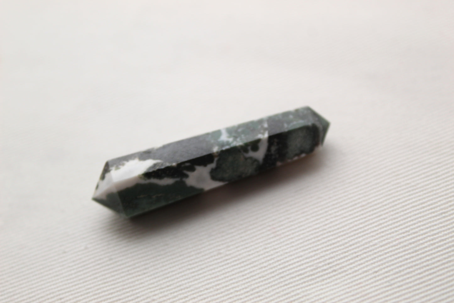 Green Zebra Jasper double point Tower gemstone pendant size UNDRILLED