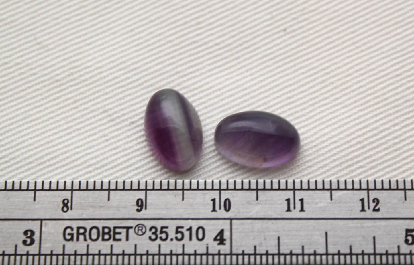 Lot of TWO Oval Fluorite Cabochons 8x12 MM