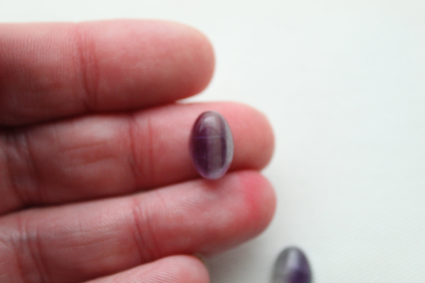 Lot of TWO Oval Fluorite Cabochons 8x12 MM