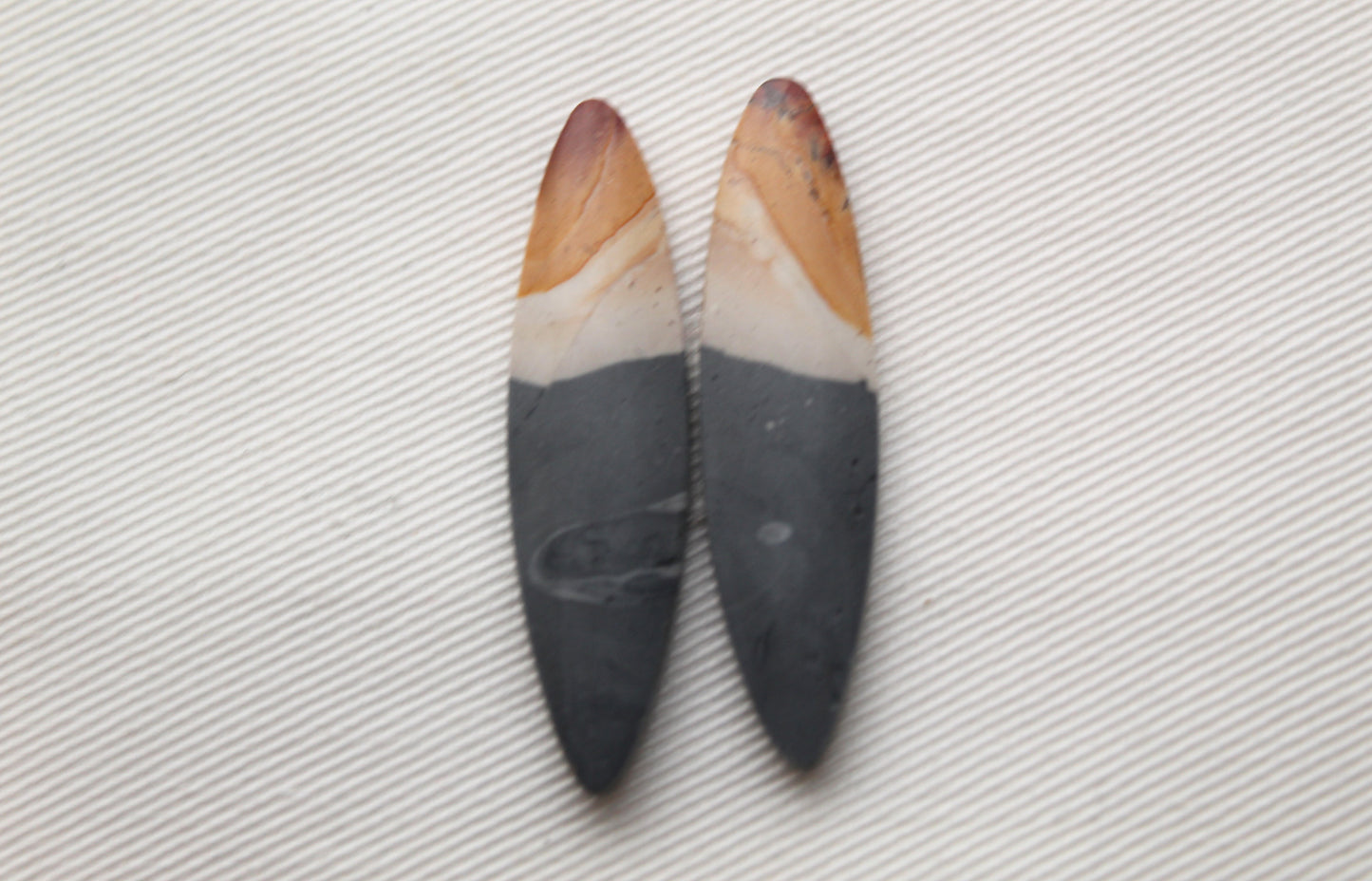 Matching pair of Indonesian Polychrome Jasper Cabochons Oval