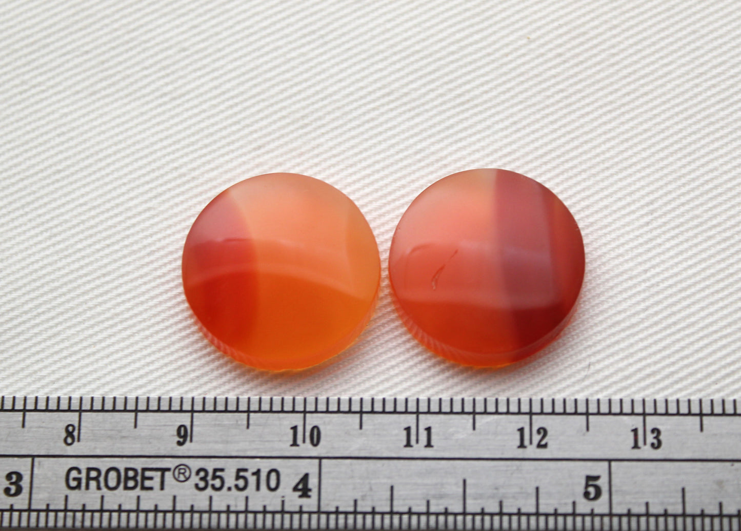 Carnelian Pair Cabochons round 18MM