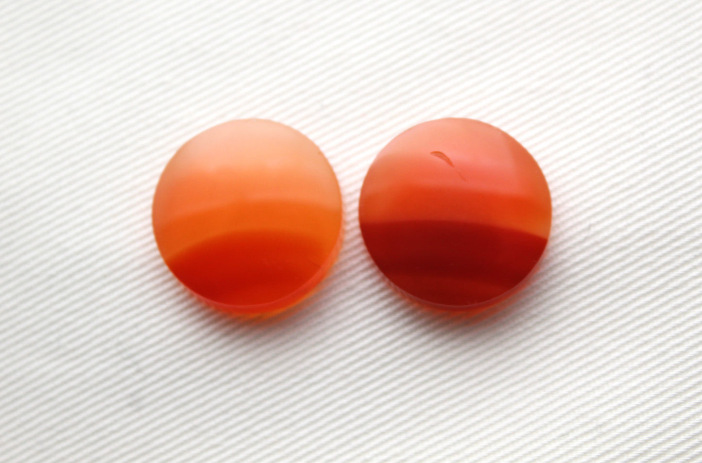 Carnelian Pair Cabochons round 18MM