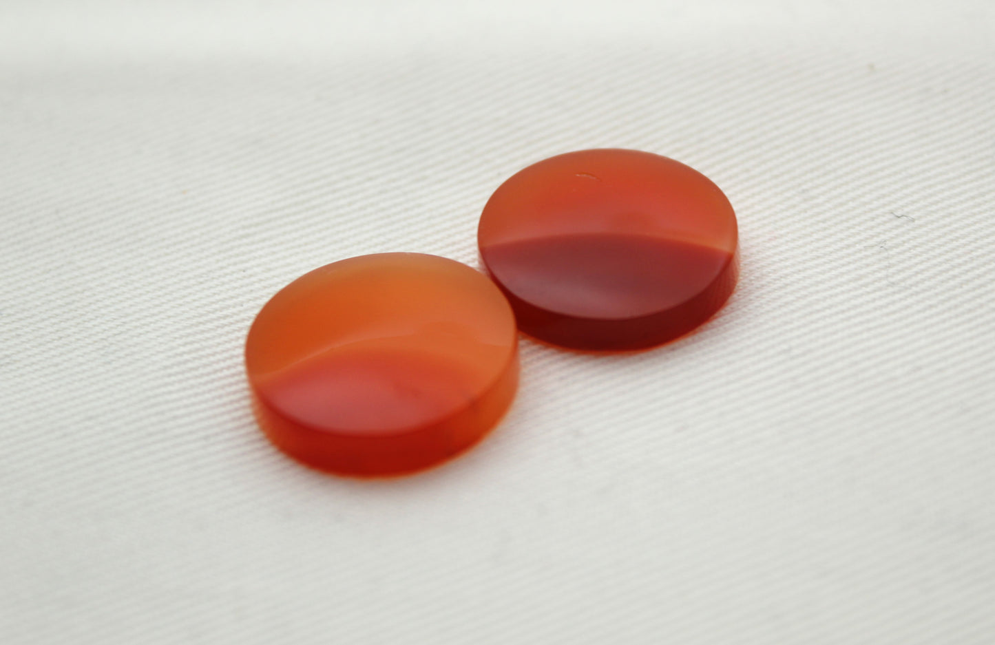 Carnelian Pair Cabochons round 18MM