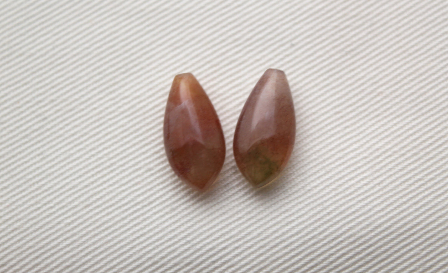 TWO Bloodstone Beads 8X16MM