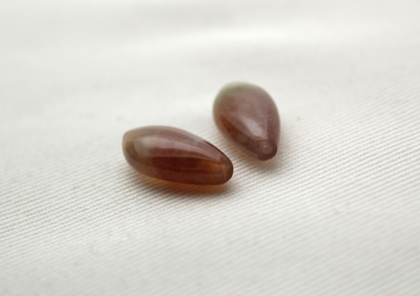 TWO Bloodstone Beads 8X16MM