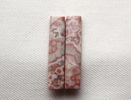 River Jasper Cabochon Pair Gemstone pink beige