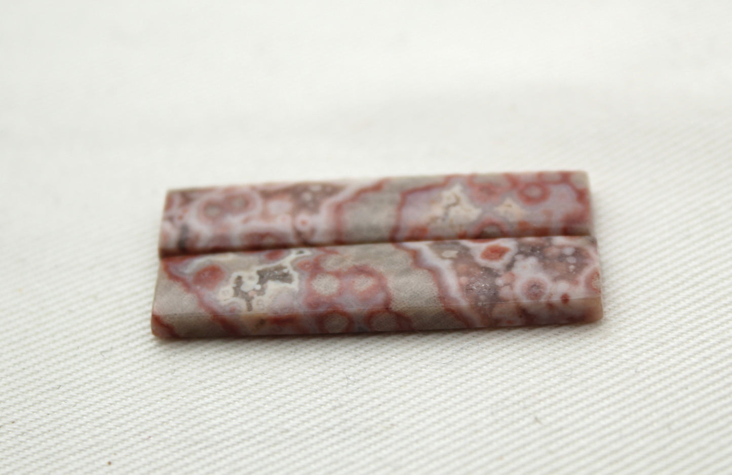 River Jasper Cabochon Pair Gemstone pink beige