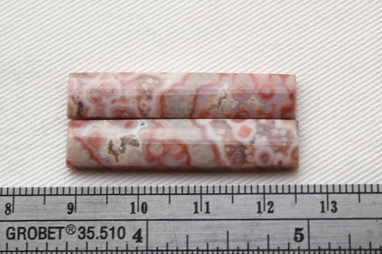 River Jasper Cabochon Pair Gemstone pink beige