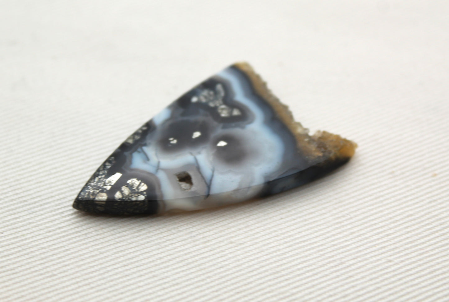 NICE Marcasite in Cabochon FREEFORM Gemstone DRUZY edge