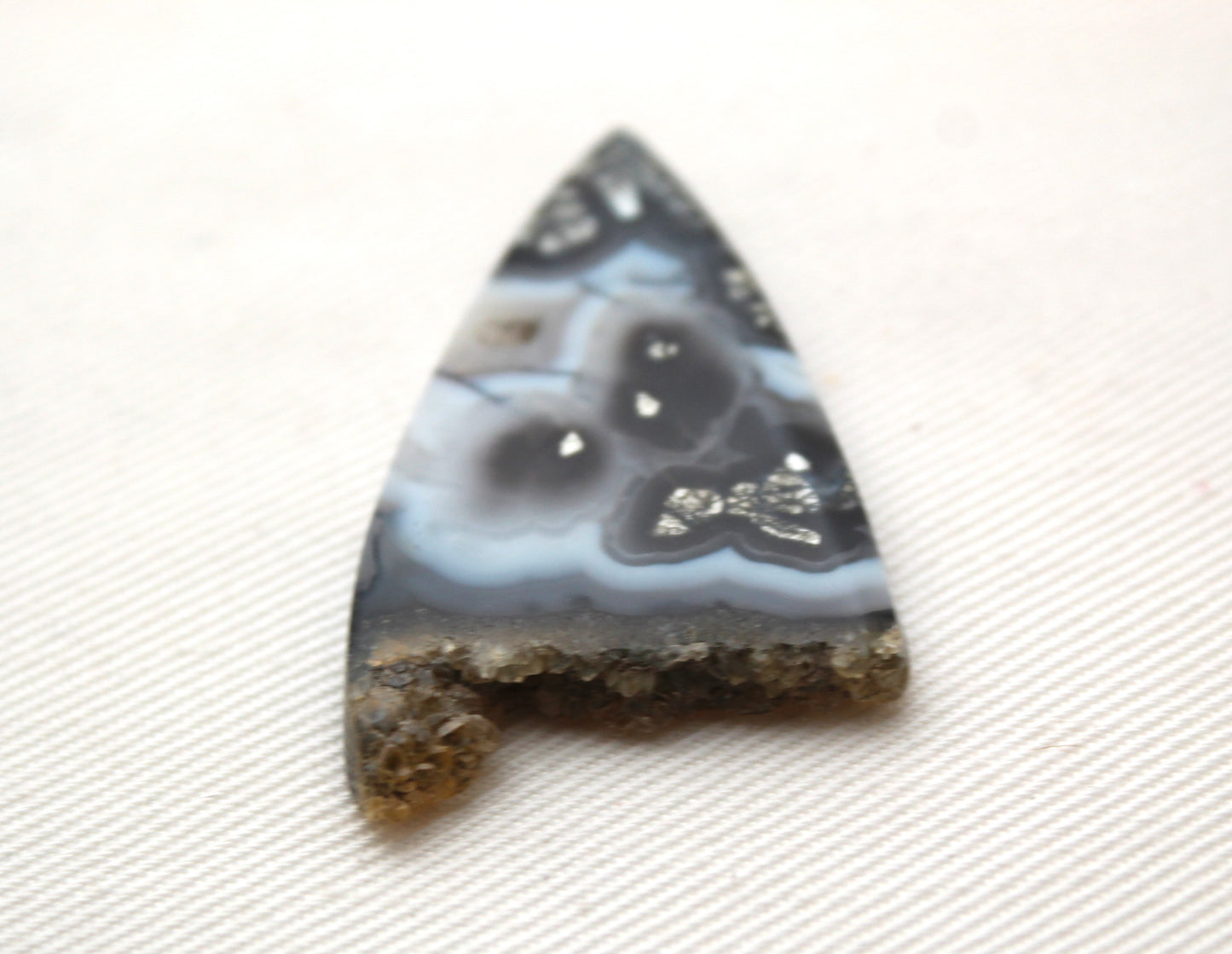 NICE Marcasite in Cabochon FREEFORM Gemstone DRUZY edge