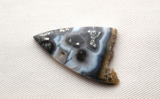 NICE Marcasite in Cabochon FREEFORM Gemstone DRUZY edge