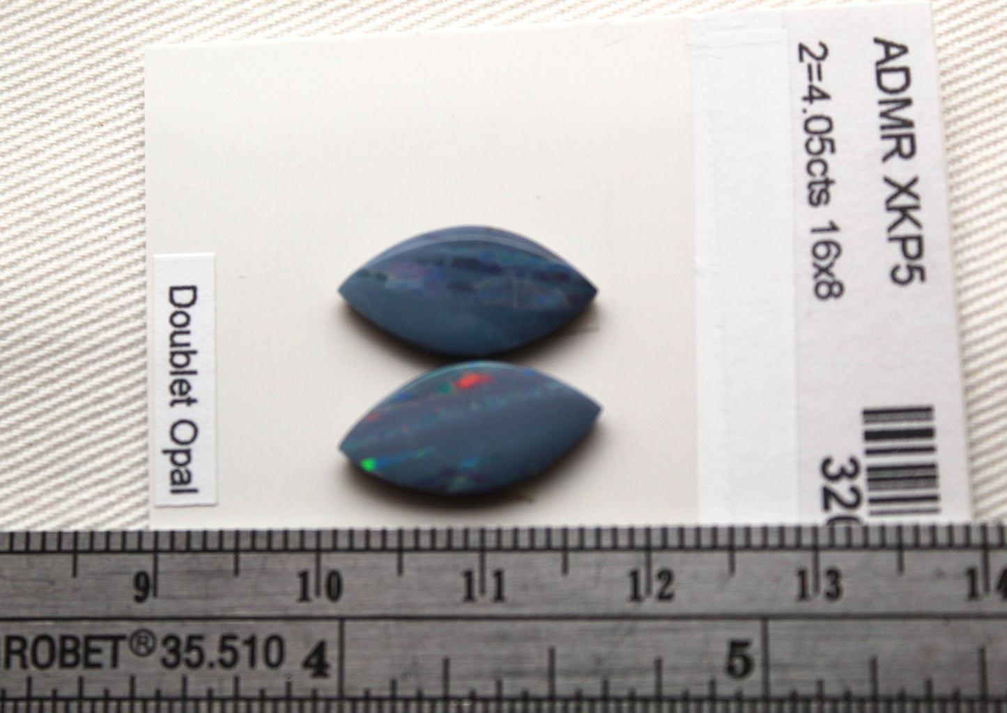 Doublet Opals Pair Cabochons blue gemstone Marquise