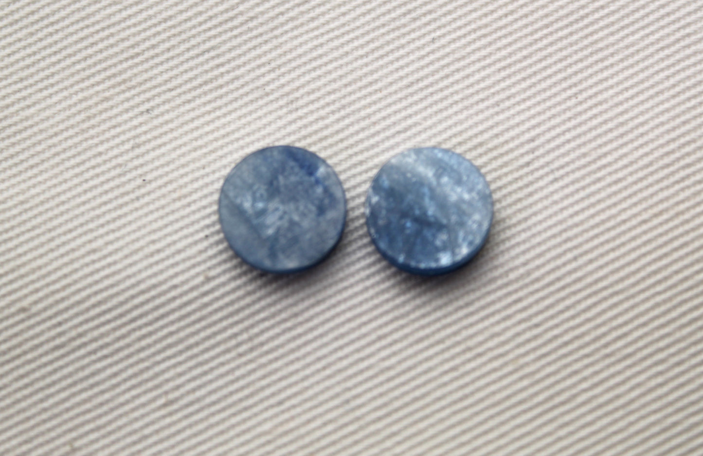 TWO Round Kyanite Flat Cabochon blue gemstone 10MM