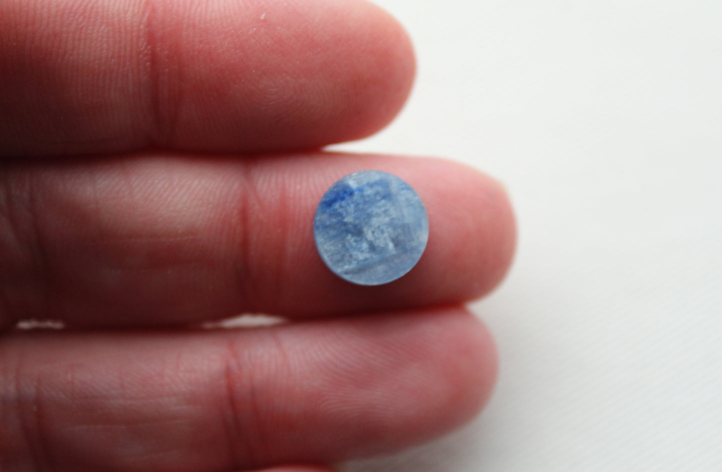 TWO Round Kyanite Flat Cabochon blue gemstone 10MM