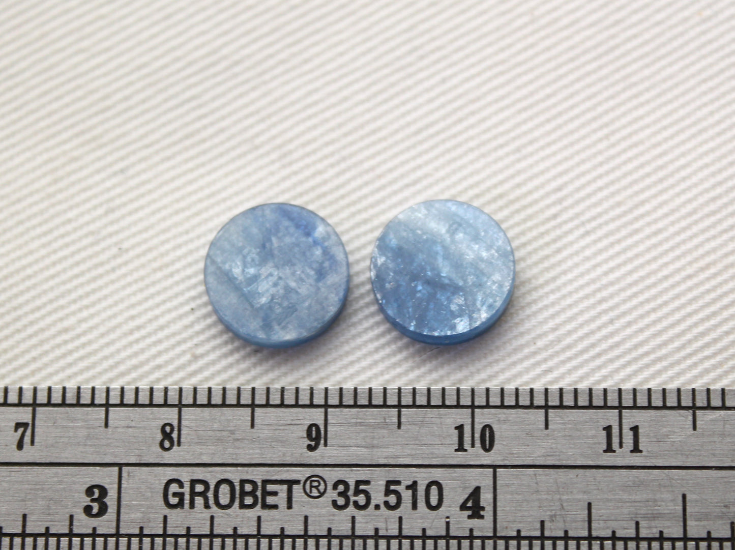 TWO Round Kyanite Flat Cabochon blue gemstone 10MM