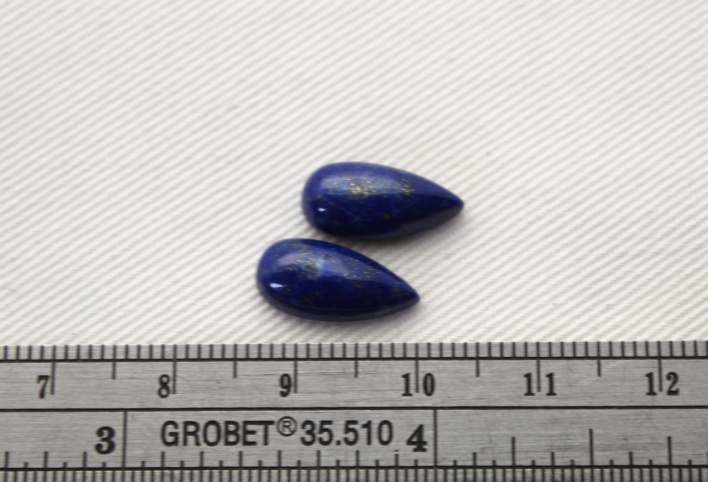 Lapis Lazuli pair cabochons 7X14MM blue gemstone pear