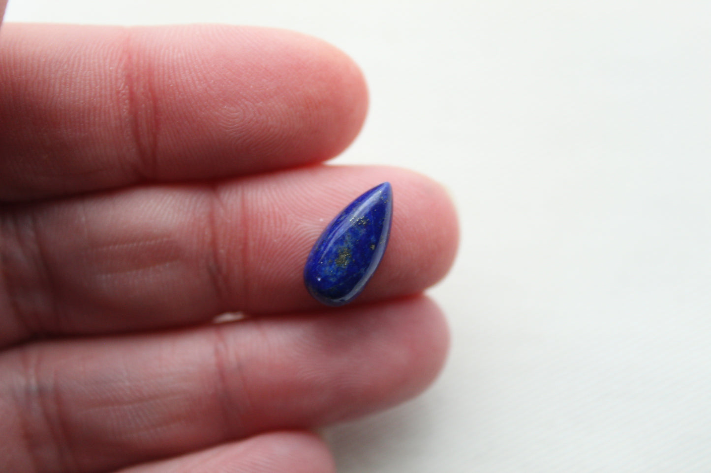 Lapis Lazuli pair cabochons 7X14MM blue gemstone pear