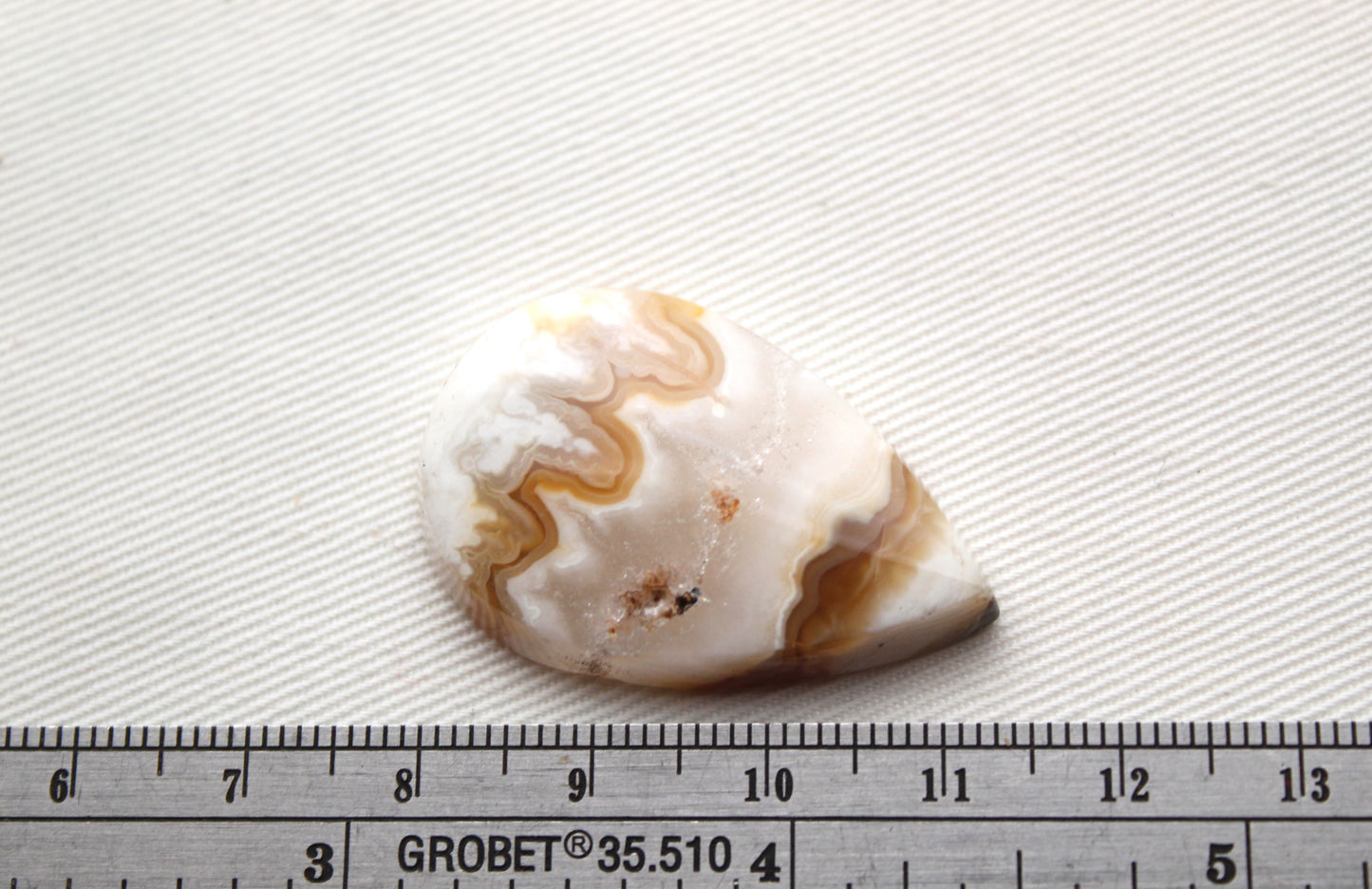 Seam Agate Cabochon Gemstone White teardrop