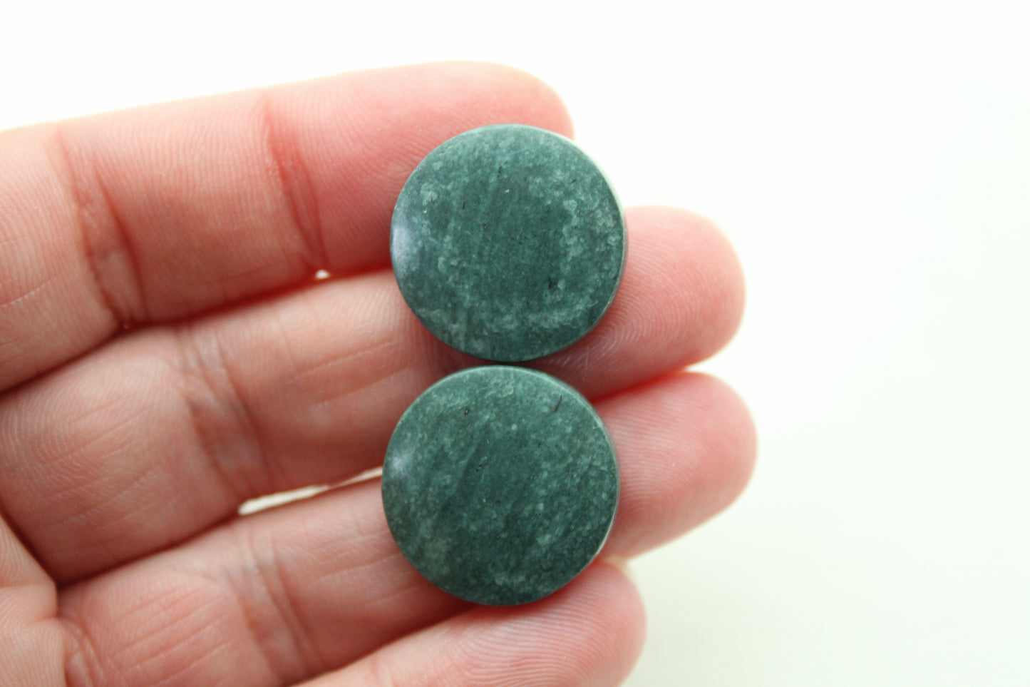 Wonosobo Jasper Cabochons Pair Gemstone round 20MM