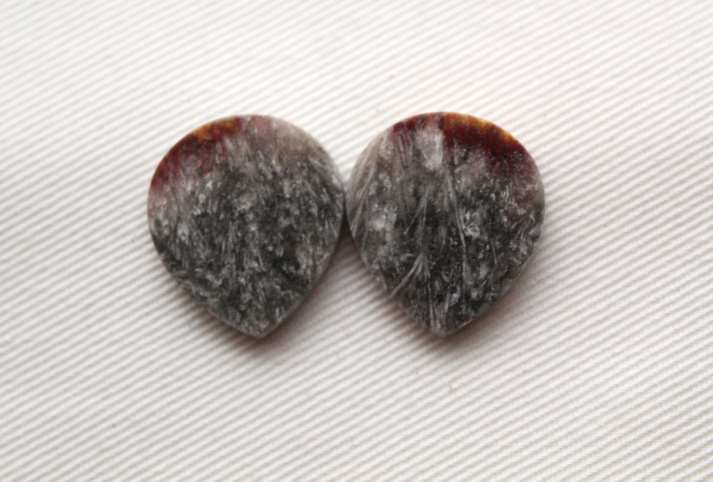 Paire Cabochons Agate Indonésienne pierre gemme naturelle