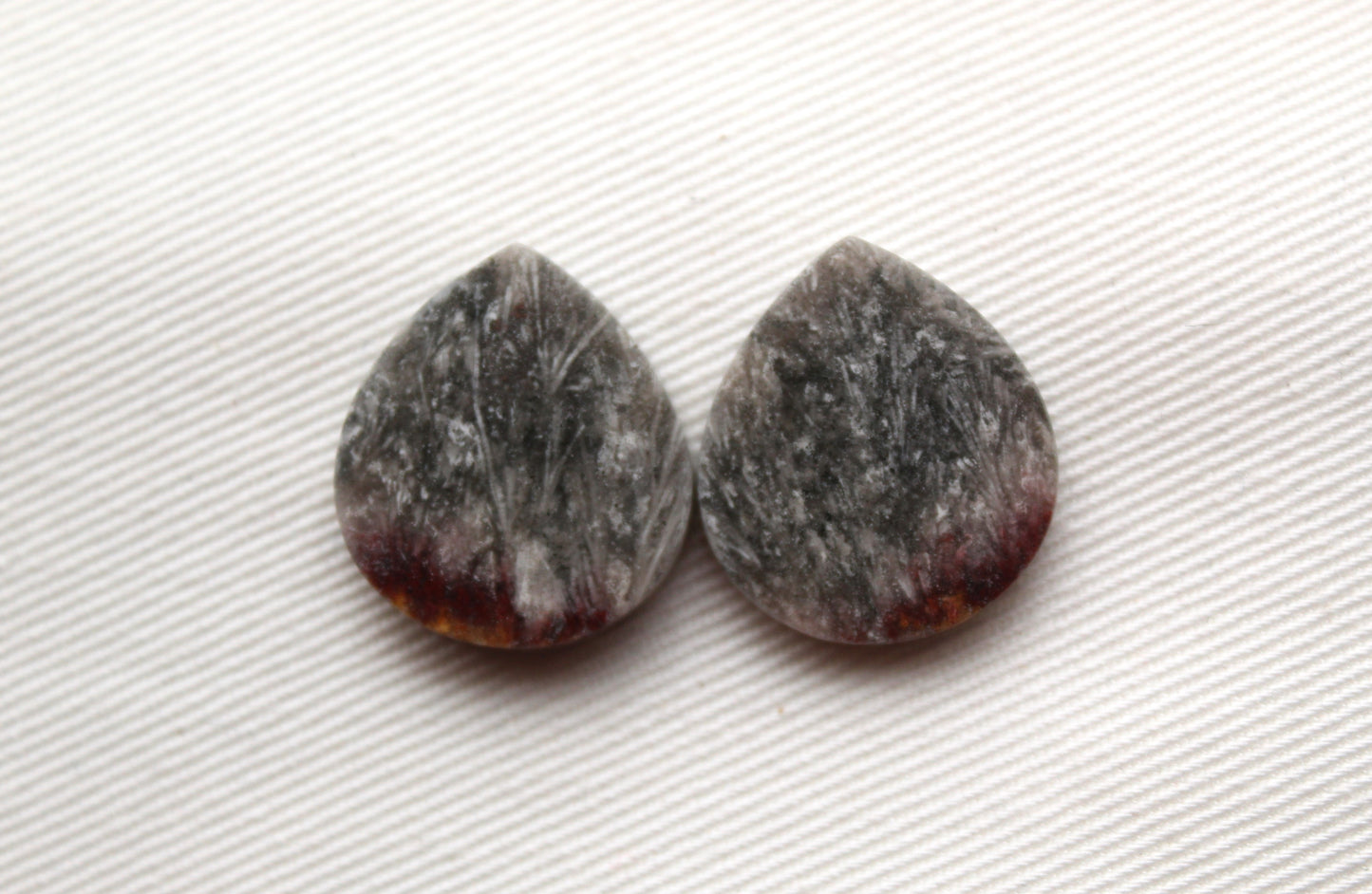 Paire Cabochons Agate Indonésienne pierre gemme naturelle