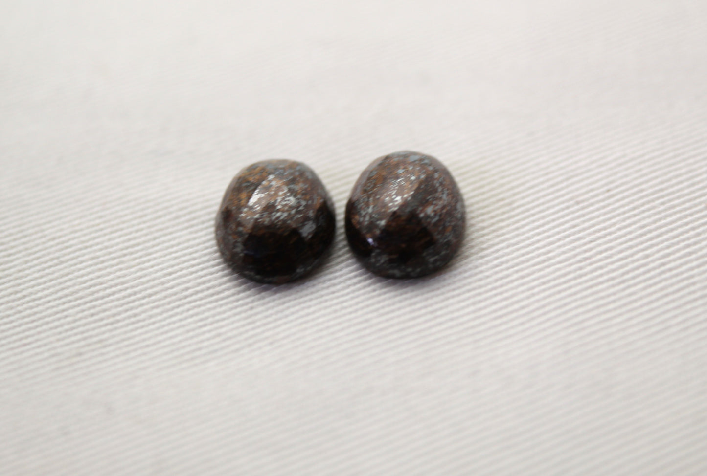 TWO Bronzite Faceted Oval Cabochons 10X14MM gemstones