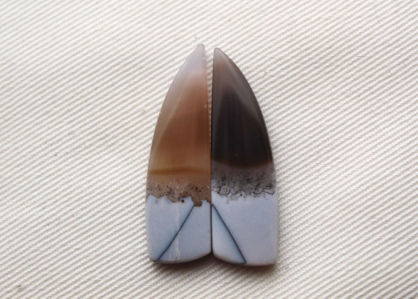 Pair Indonesian Timor Agate Cabochons gemstone natural