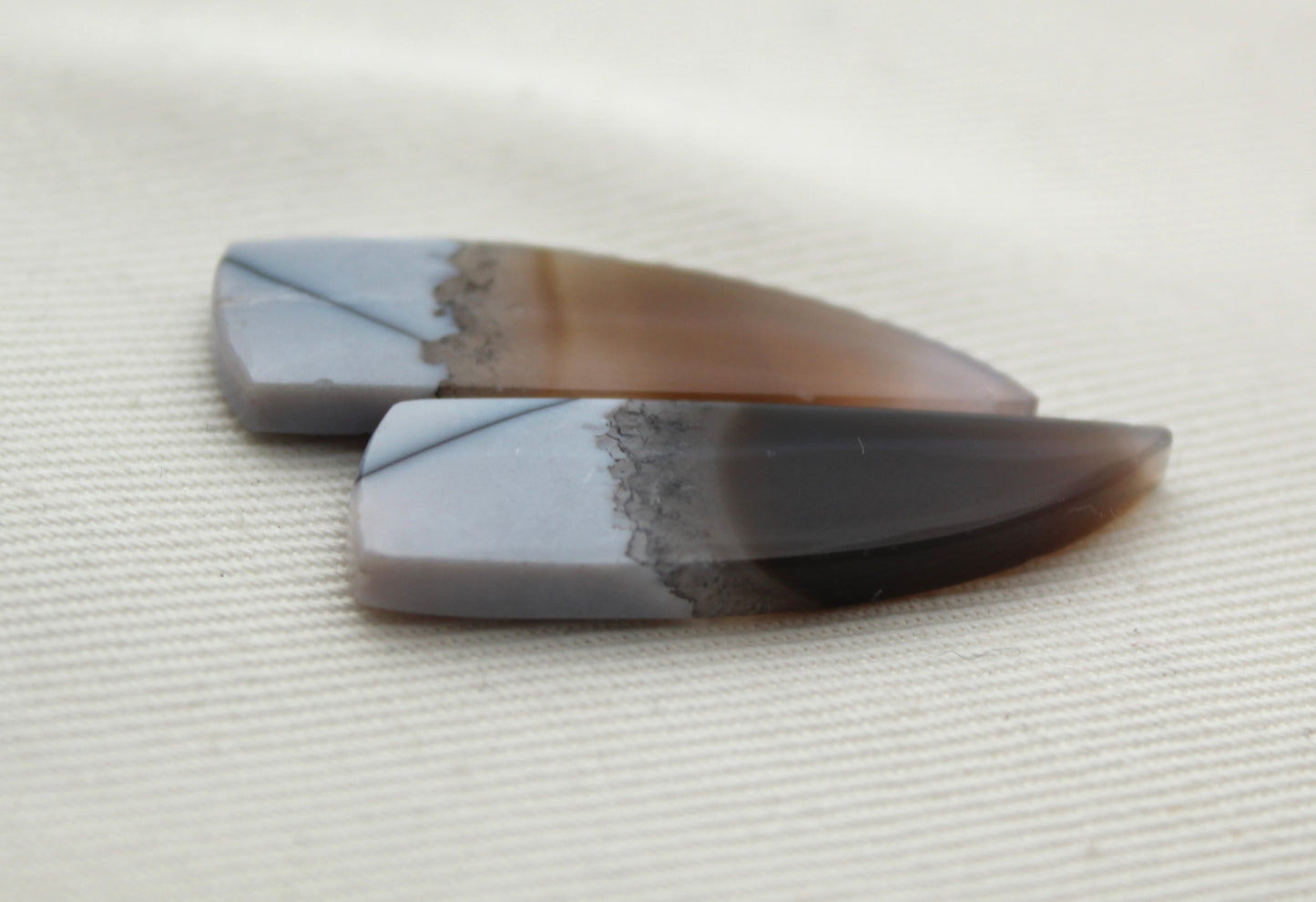 Pair Indonesian Timor Agate Cabochons gemstone natural